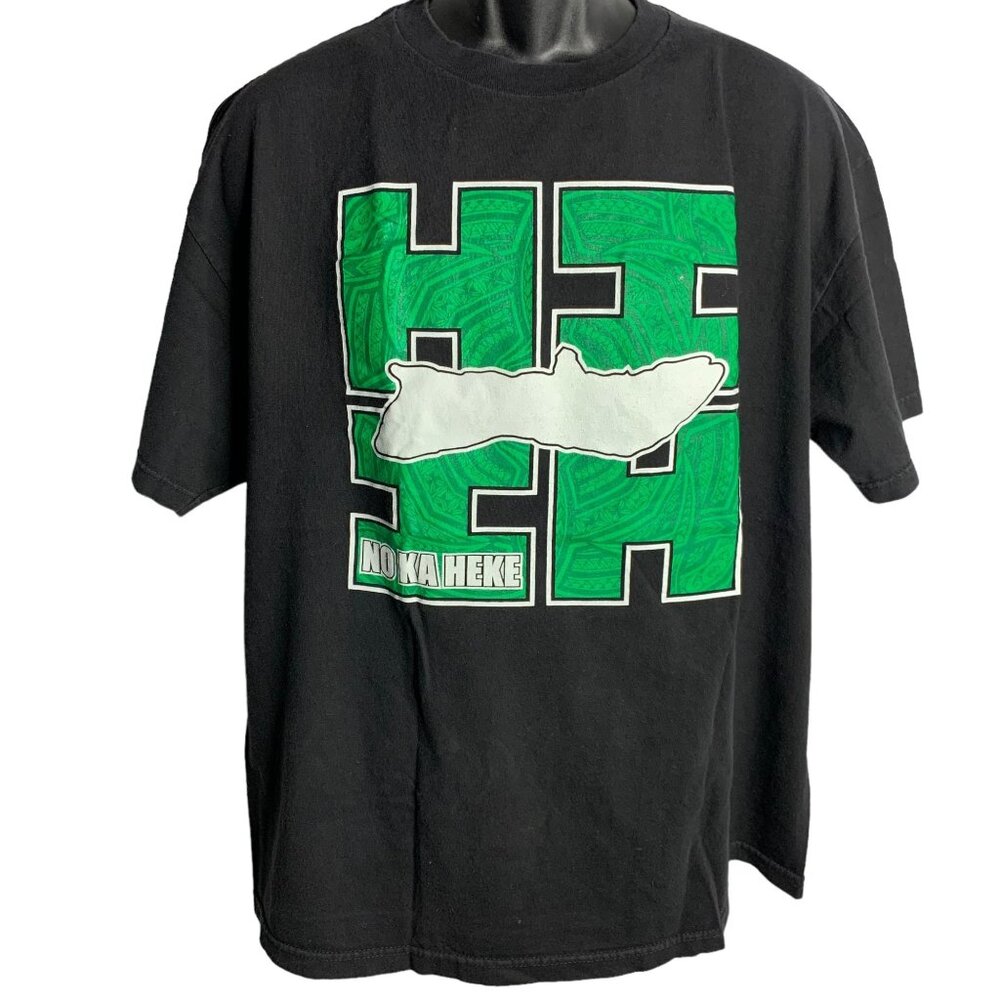 Hawaii No Ka Heke Crewneck T Shirt XL Black Short Sleeve Double Sided Graphic